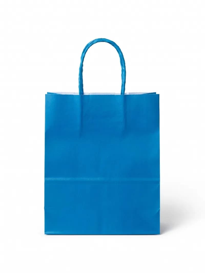 Royal Blue Paper Shopping Bag with Blue Twisted Handles – Premium Retail & Gift Bag
